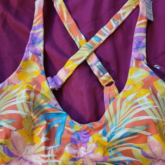 NWT Time & Tru Swim top Tropical print M 8-10 rn#52468 - Picture 11 of 12
